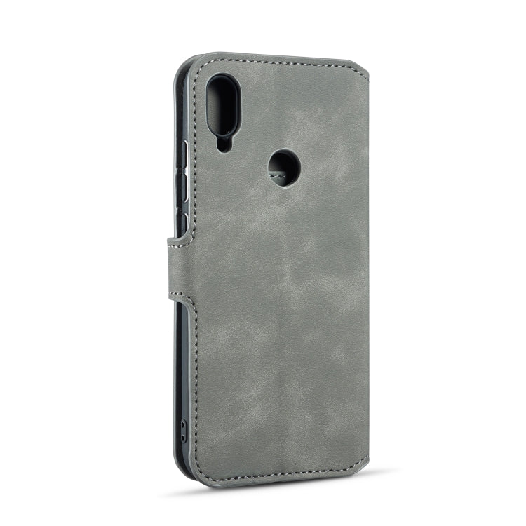 DG.MING Retro Oil Side Horizontal Flip Case for Huawei Y6 (2019), with Holder & Card Slots & Wallet