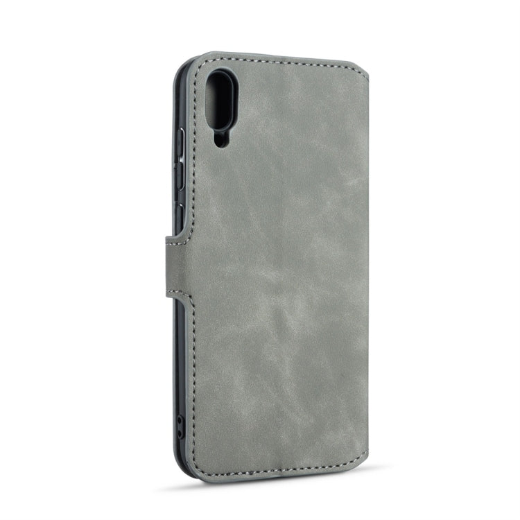 DG.MING Retro Oil Side Horizontal Flip Case for Huawei Y6 Pro (2019), with Holder & Card Slots & Wallet