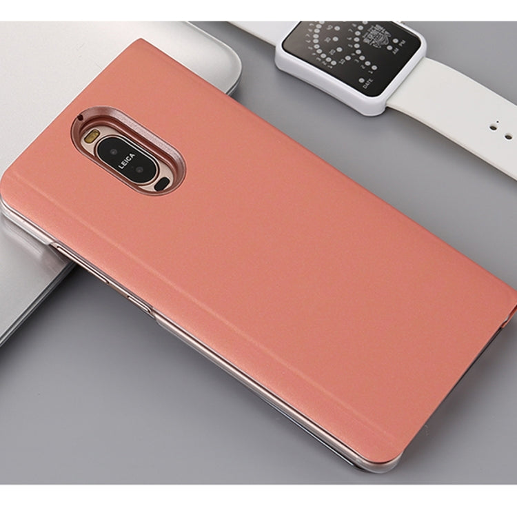 For Huawei Mate 9 Pro Electroplating PC + PU Horizontal Flip Protective Case with Stand Holder & Sleep / Wake-up Function