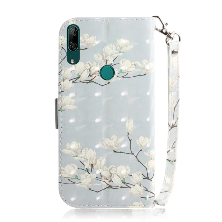 3D Colored Drawing Magnolia Pattern Horizontal Flip Leather Case for Huawei P Smart Z / Y9 Prime 2019 / nova 5i, with Holder & Card Slots & Wallet