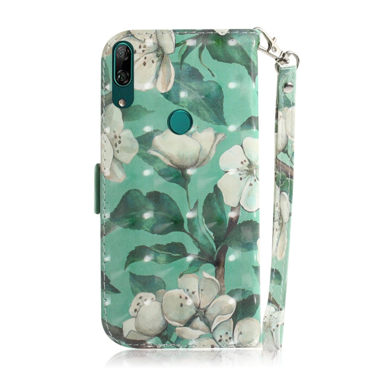3D Colored Drawing Watercolor Flower Pattern Horizontal Flip Leather Case for Huawei P Smart Z / Y9 Prime 2019 / nova 5i, with Holder & Card Slots & Wallet