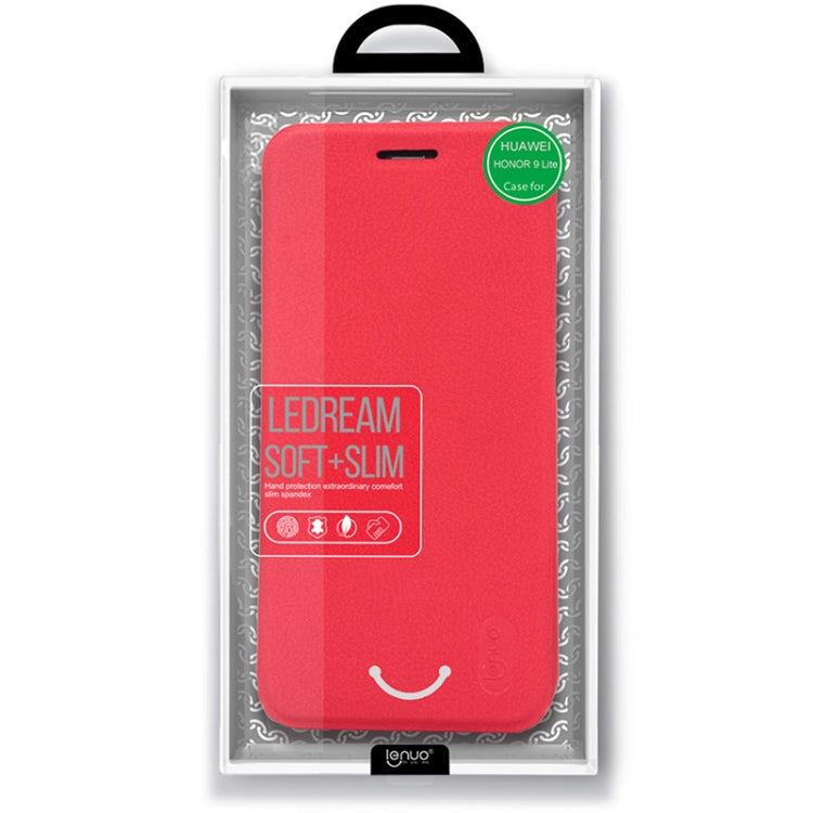 Lenuo for Ledream Flip Series Huawei Honor 9 Lite PU + PC Horizontal Flip Leather Case with Card Slots