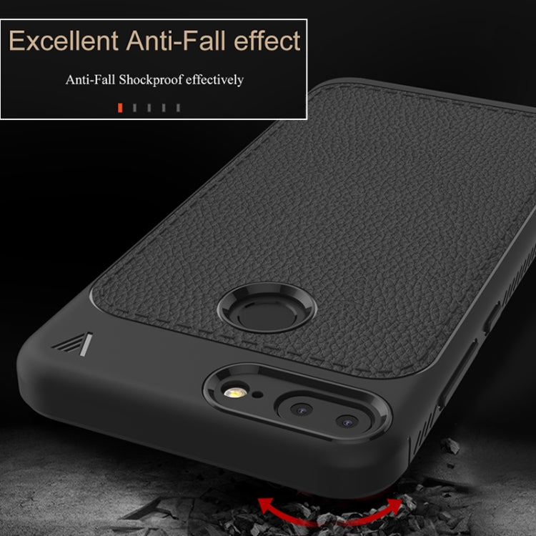 Lenuo for Leshen Series Huawei Honor 9 Lite TPU Litchi Texture Dropproof Protective Back Cover Case