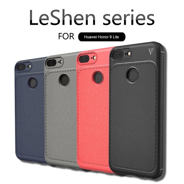 Lenuo for Leshen Series Huawei Honor 9 Lite TPU Litchi Texture Dropproof Protective Back Cover Case