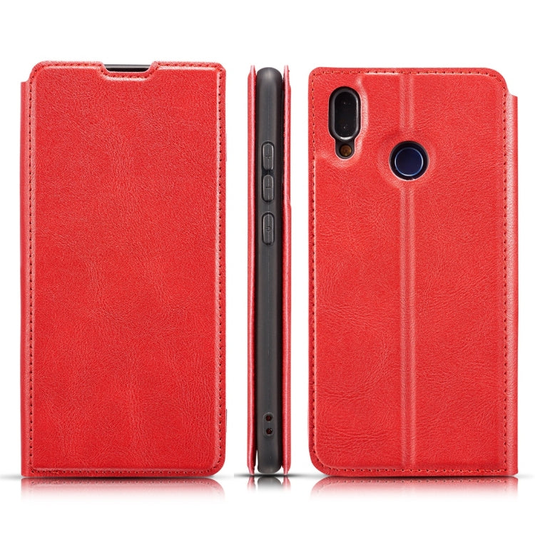 Retro Simple Ultra-thin Magnetic Horizontal Flip Leather Case for Huawei P Smart (2019), with Holder & Card Slots & Lanyard