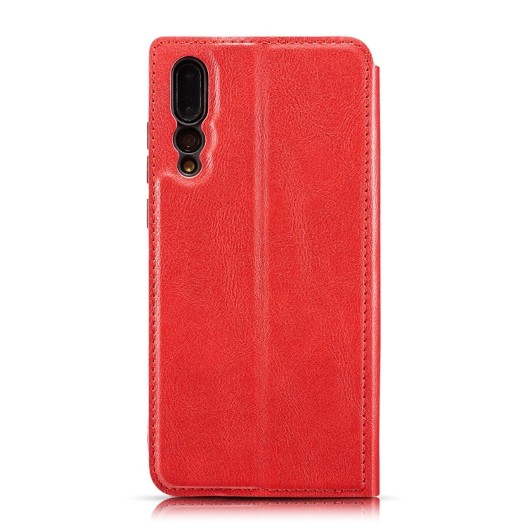 Retro Simple Ultra-thin Magnetic Horizontal Flip Leather Case for Huawei P20, with Holder & Card Slots & Lanyard