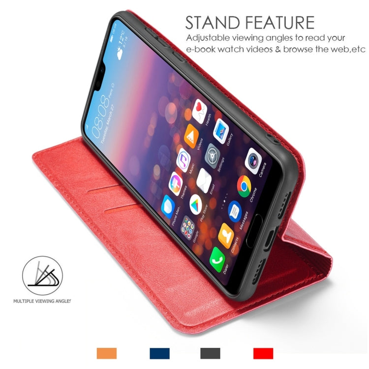 Retro Simple Ultra-thin Magnetic Horizontal Flip Leather Case for Huawei P20, with Holder & Card Slots & Lanyard