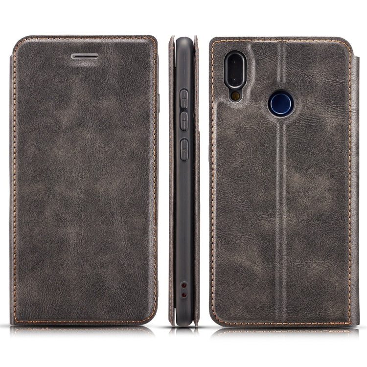 Retro Simple Ultra-thin Magnetic Horizontal Flip Leather Case for Huawei P20 Lite / Nova 3e, with Holder & Card Slots & Lanyard