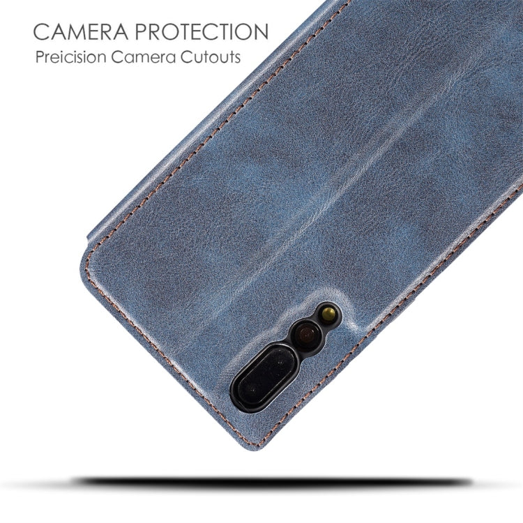 Retro Simple Ultra-thin Magnetic Horizontal Flip Leather Case for Huawei P20 Pro, with Holder & Card Slots & Lanyard