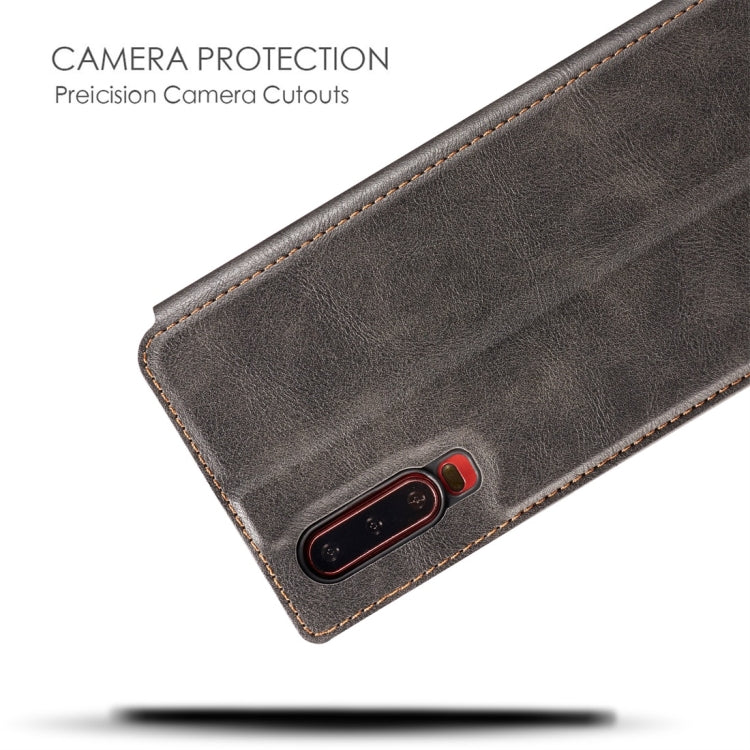Retro Simple Ultra-thin Magnetic Horizontal Flip Leather Case for Huawei P30, with Holder & Card Slots & Lanyard