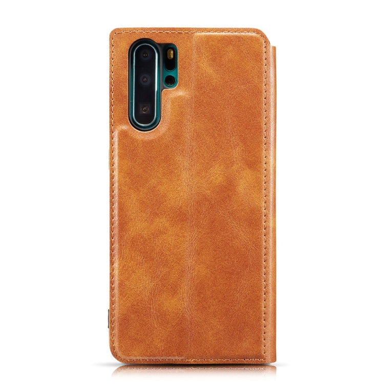 Retro Simple Ultra-thin Magnetic Horizontal Flip Leather Case for Huawei P30 Pro, with Holder & Card Slots & Lanyard