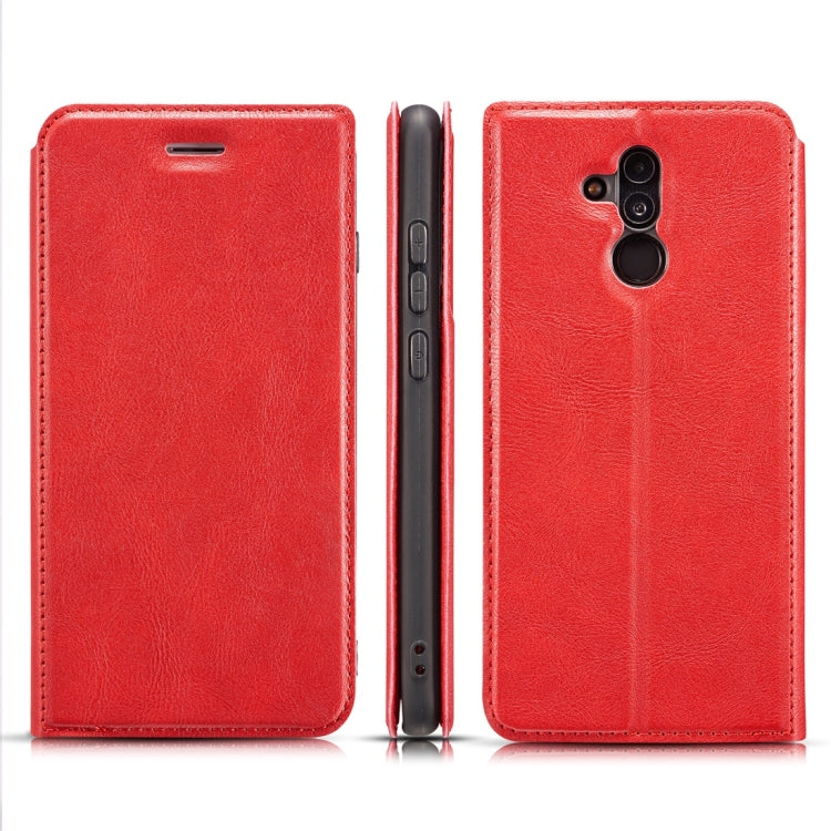 Retro Simple Ultra-thin Magnetic Horizontal Flip Leather Case for Huawei Mate 20 Lite / Maimang 7, with Holder & Card Slots & Lanyard