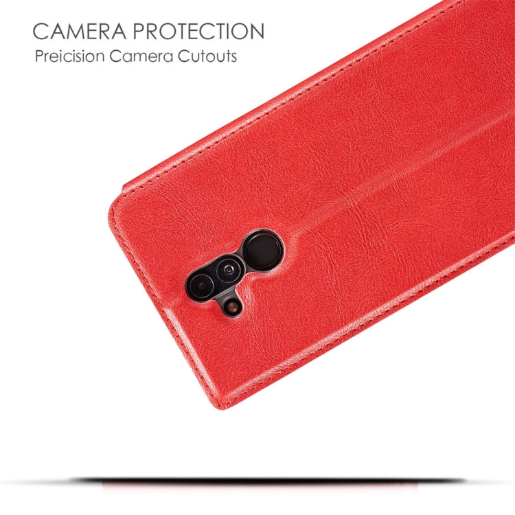 Retro Simple Ultra-thin Magnetic Horizontal Flip Leather Case for Huawei Mate 20 Lite / Maimang 7, with Holder & Card Slots & Lanyard