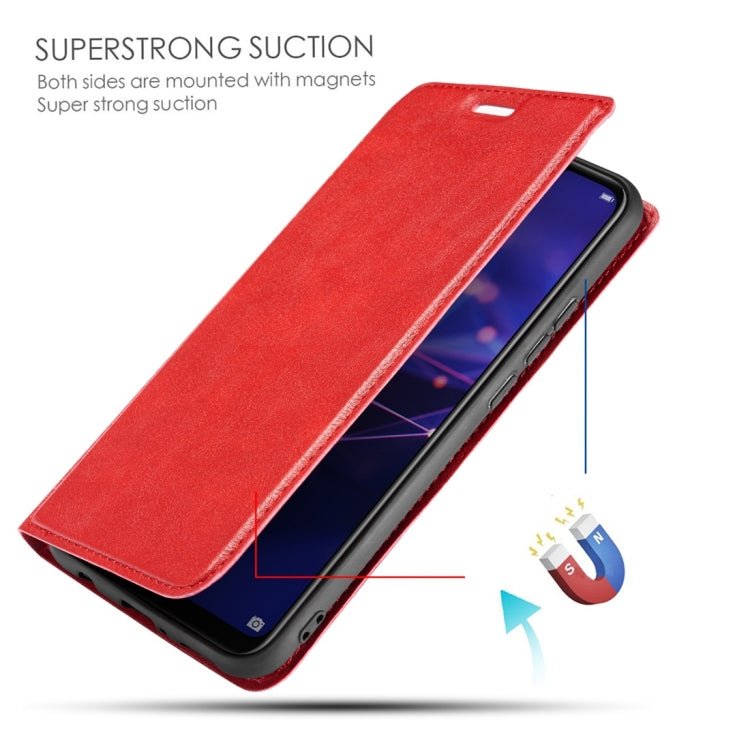 Retro Simple Ultra-thin Magnetic Horizontal Flip Leather Case for Huawei Mate 20 Lite / Maimang 7, with Holder & Card Slots & Lanyard