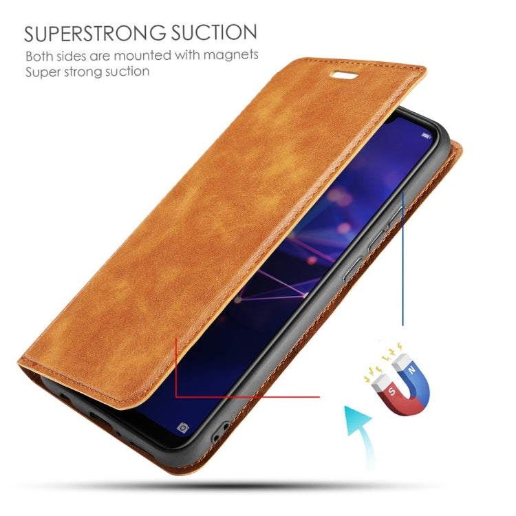 Retro Simple Ultra-thin Magnetic Horizontal Flip Leather Case for Huawei Mate 20 Lite / Maimang 7, with Holder & Card Slots & Lanyard