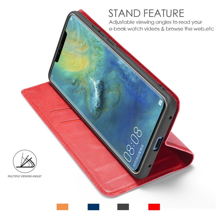 Retro Simple Ultra-thin Magnetic Horizontal Flip Leather Case for Huawei Mate 20 Pro, with Holder & Card Slots & Lanyard