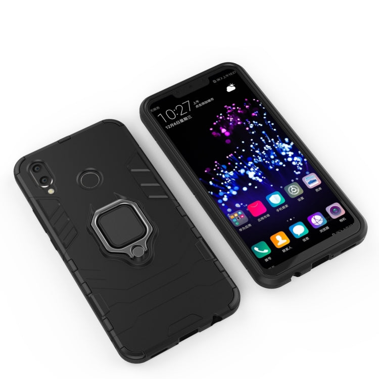 PC + TPU Shockproof Protective Case for Huawei Nova 3i, with Magnetic Ring Holder (Black)