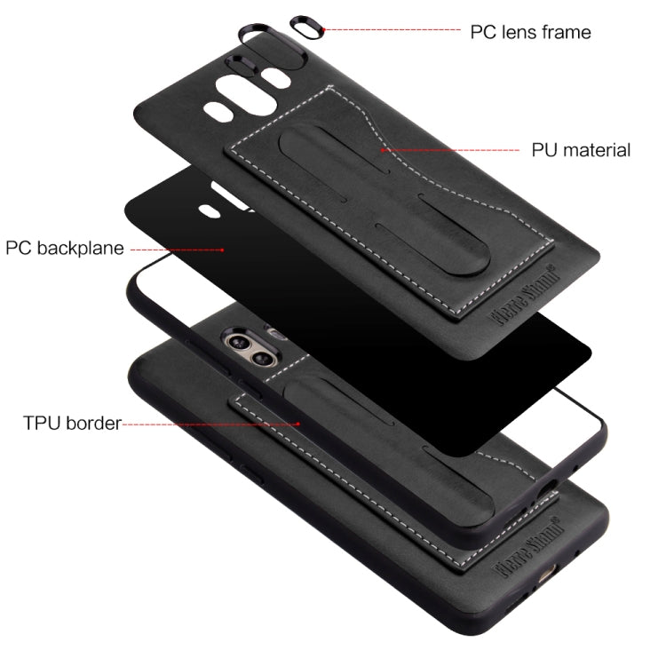 Fierre Shann Full Coverage Protective Leather Case for Huawei Mate 10, with Holder & Card Slot