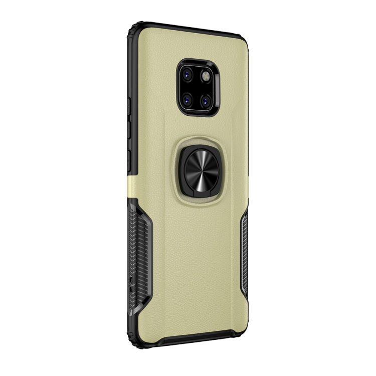 Shockproof Car Magnetic Case with 360 Degree Gold Armor Ring for Huawei Mate 20 Pro