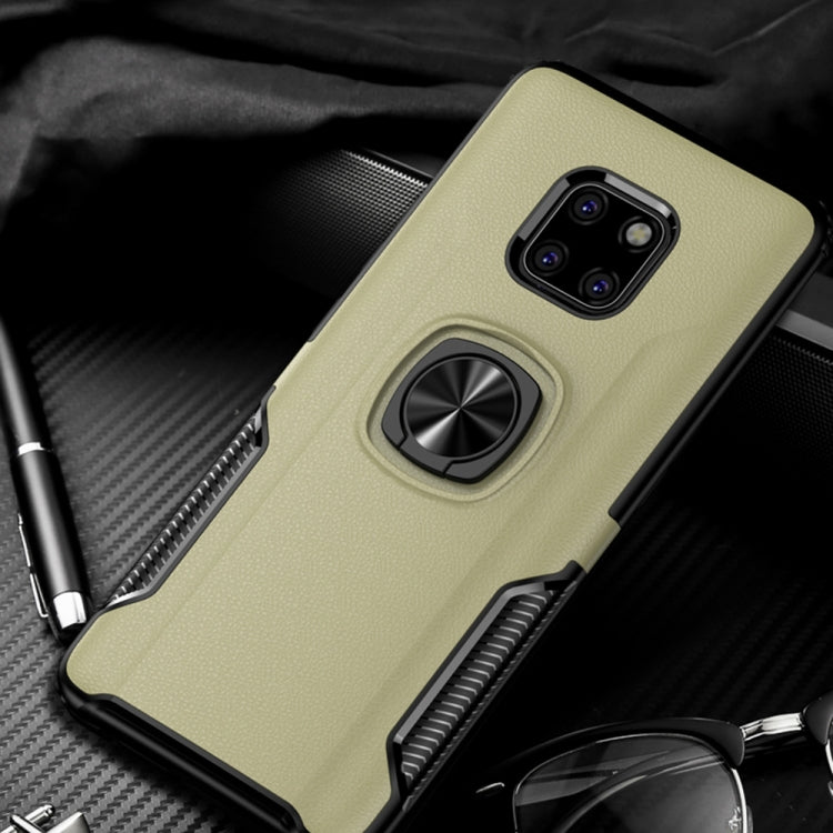 Shockproof Car Magnetic Case with 360 Degree Gold Armor Ring for Huawei Mate 20 Pro