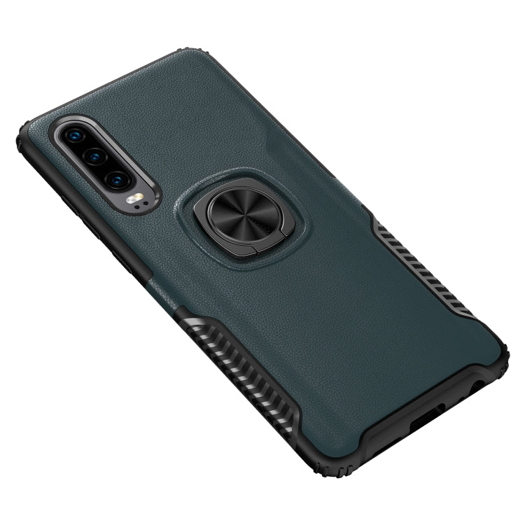 Shockproof Car Magnetic Case with 360 Degree Gold Armor Ring for Huawei P30