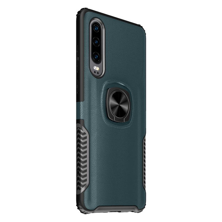 Shockproof Car Magnetic Case with 360 Degree Gold Armor Ring for Huawei P30