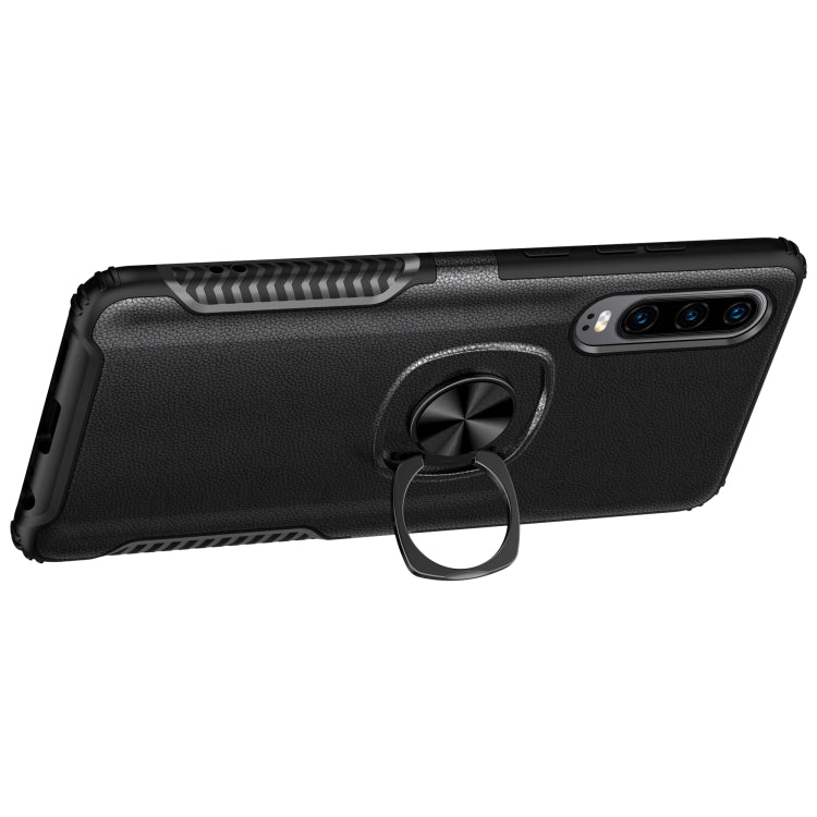 Shockproof Car Magnetic Case with 360 Degree Gold Armor Ring for Huawei P30