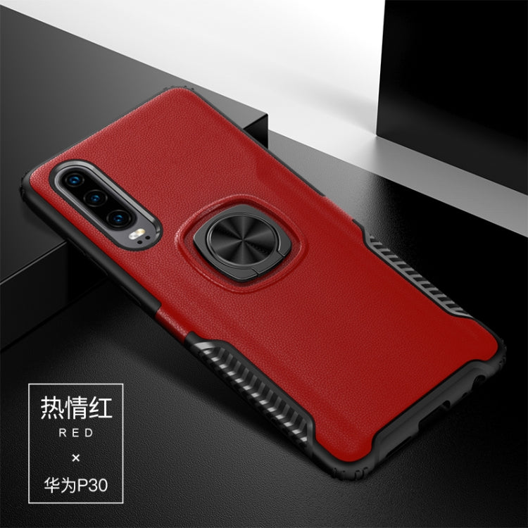 Shockproof Car Magnetic Case with 360 Degree Gold Armor Ring for Huawei P30
