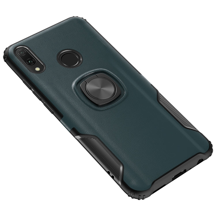 Shockproof Car Magnetic Case with 360 Degree Gold Armor Ring for Huawei Y9 (2019)