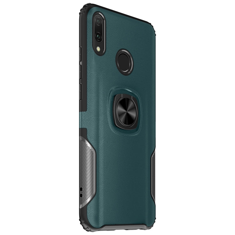 Shockproof Car Magnetic Case with 360 Degree Gold Armor Ring for Huawei Y9 (2019)