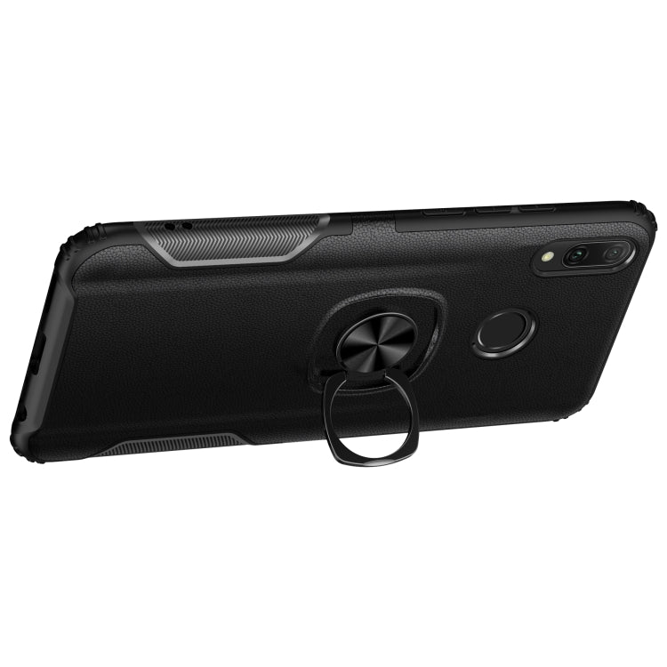 Shockproof Car Magnetic Case with 360 Degree Gold Armor Ring for Huawei Y9 (2019)