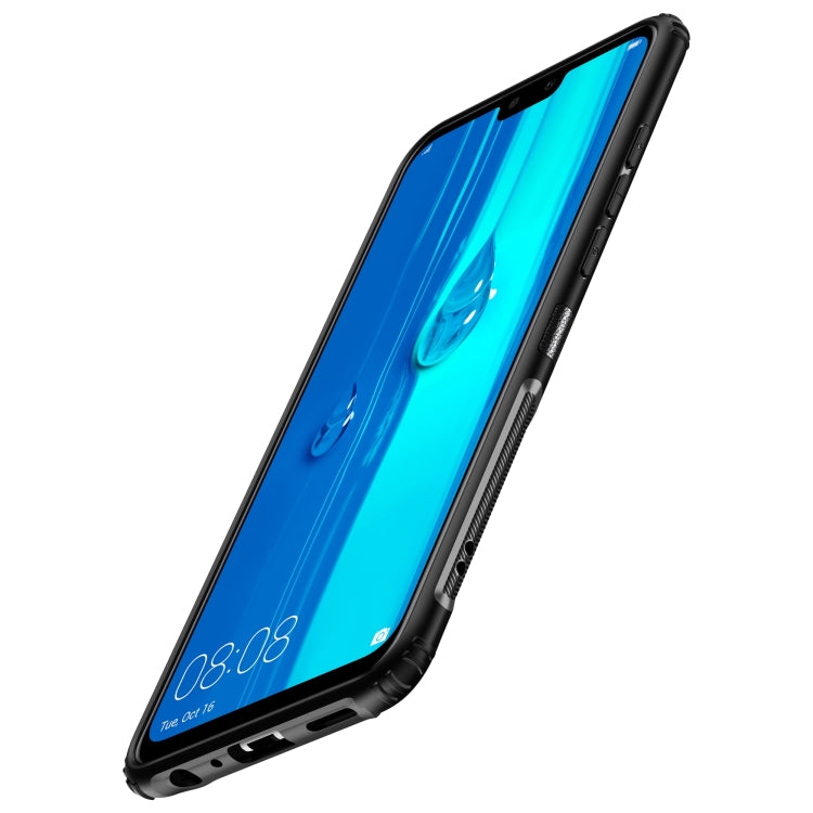 Shockproof Car Magnetic Case with 360 Degree Gold Armor Ring for Huawei Y9 (2019)