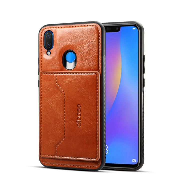 Dibase TPU + PC + PU Crazy Horse Texture Protective Case for Huawei Nova 3, with Holder & Card Slots