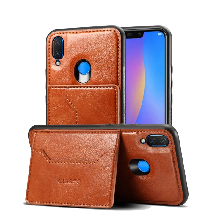 Dibase TPU + PC + PU Crazy Horse Texture Protective Case for Huawei Nova 3, with Holder & Card Slots