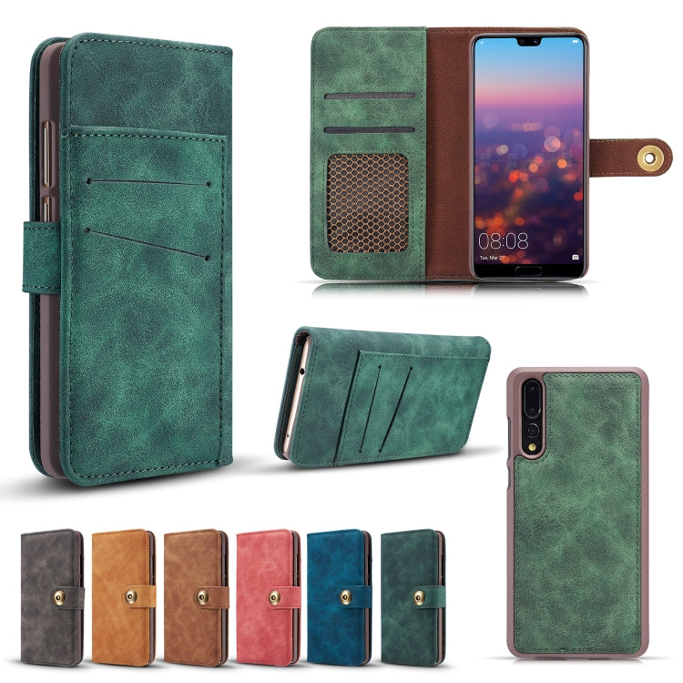 Magnetic Absorption Detachable Retro Style Horizontal Flip Leather Case for Huawei P20 Lite, with Card Slots & Wallet