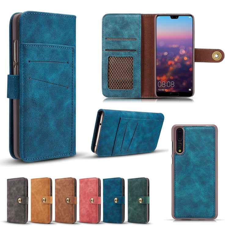 Magnetic Absorption Detachable Retro Style Horizontal Flip Leather Case for Huawei P20 Lite, with Card Slots & Wallet