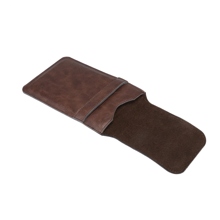 Men Lambskin Texture Multi-functional Universal Mobile Phone Waist Pack Leather Case for 7.2 Inch or Below Smartphones