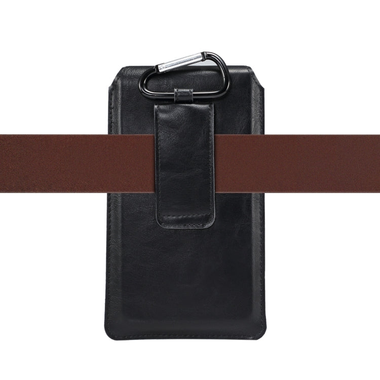 Men Lambskin Texture Multi-functional Universal Mobile Phone Waist Pack Leather Case for 6.3 Inch or Below Smartphones