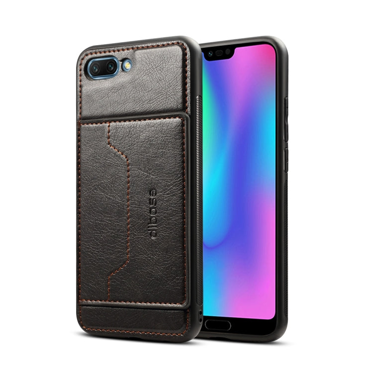 Dibase TPU + PC + PU Crazy Horse Texture Leather Case for Huawei Honor 10, with Holder & Card Slots