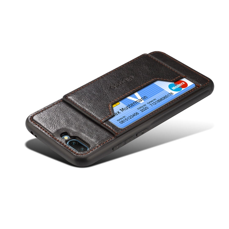 Dibase TPU + PC + PU Crazy Horse Texture Leather Case for Huawei Honor 10, with Holder & Card Slots