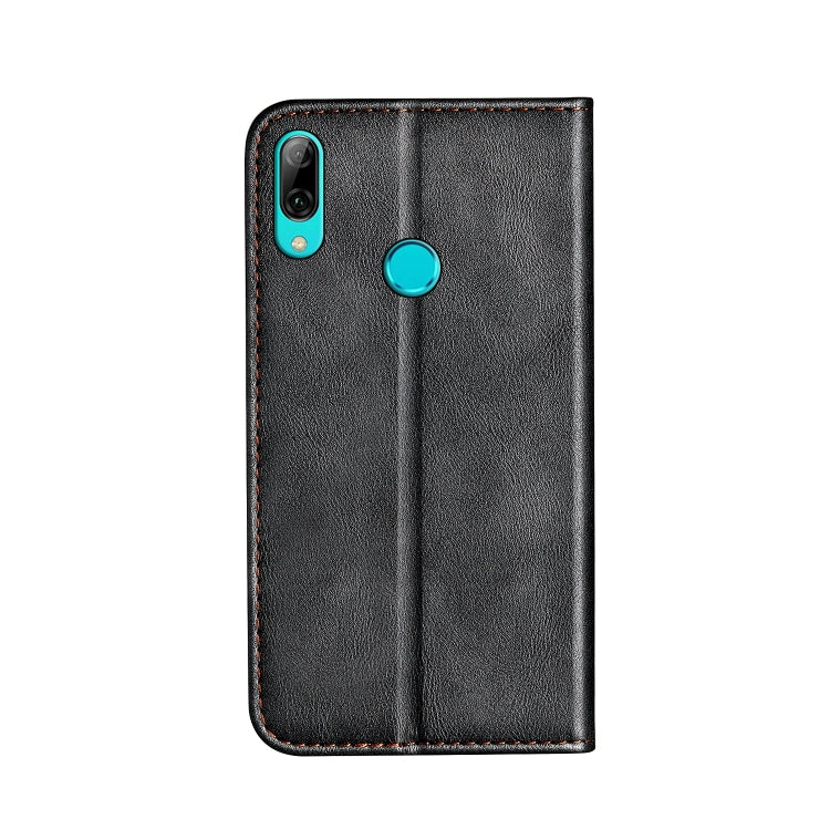 Business Solid Color Stitching Horizontal Flip Leather Case for Huawei Psmart(2019), with Holder & Card Slots & Wallet & Lanyard
