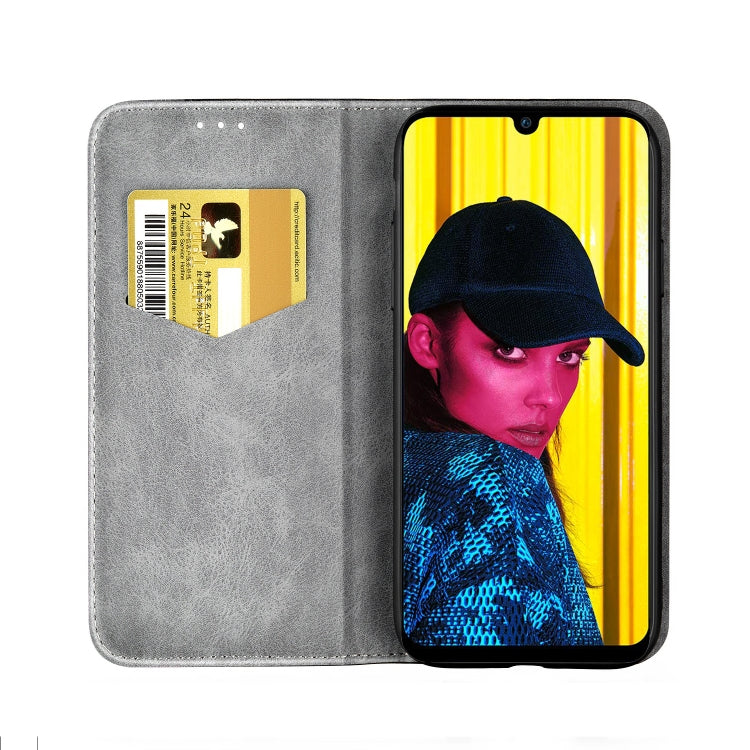 Business Solid Color Stitching Horizontal Flip Leather Case for Huawei Psmart(2019), with Holder & Card Slots & Wallet & Lanyard