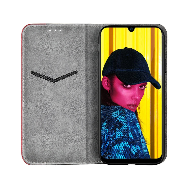 Business Solid Color Stitching Horizontal Flip Leather Case for Huawei Psmart(2019), with Holder & Card Slots & Wallet & Lanyard