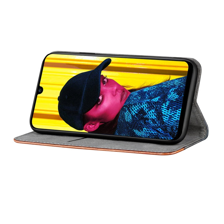 Business Solid Color Stitching Horizontal Flip Leather Case for Huawei Psmart(2019), with Holder & Card Slots & Wallet & Lanyard