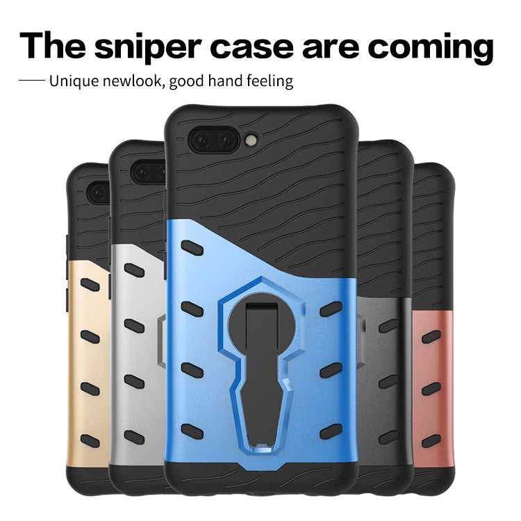 PC + TPU Dropproof Sniper Hybrid Case for Huawei Honor 10, with 360 Degree Rotation Holder