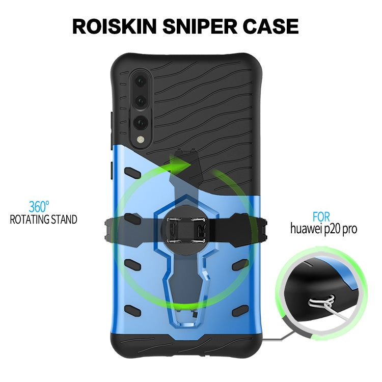 PC + TPU Dropproof Sniper Hybrid Case for Huawei P20 Pro, with 360 Degree Rotation Holder