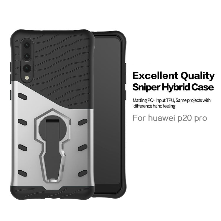 PC + TPU Dropproof Sniper Hybrid Case for Huawei P20 Pro, with 360 Degree Rotation Holder