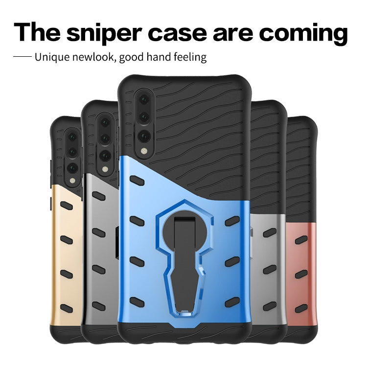 PC + TPU Dropproof Sniper Hybrid Case for Huawei P20 Pro, with 360 Degree Rotation Holder