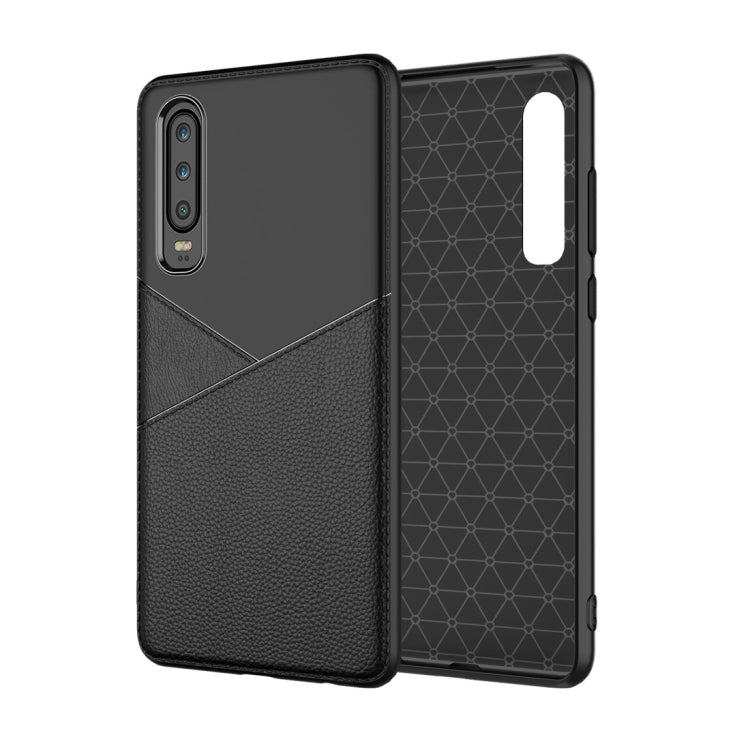 Ultra-thin Shockproof Soft TPU + Leather Case for Huawei P30 (Brown)