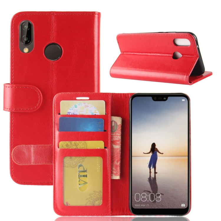 For Huawei P20 Lite PU + TPU Crazy Horse Texture Horizontal Flip Leather Case with Wallet & Holder & Card Slots